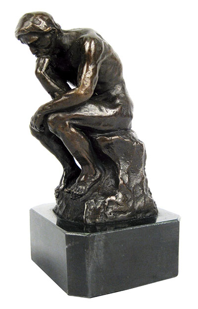 The Thinker Bronze Sculpture On Marble Base
